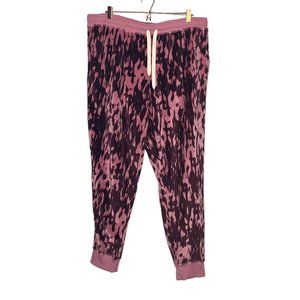 Lularoe‎ 2X Cozy Collection Maroon Pink Soft Velour Jax Jogger Pants Sweatpants